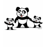 This cute panda bear is holding hands with two panda babies. This makes a great gift for cute famlies. This is your change to give your mom, dad, grandmother, grandfather, brother, sister, aunt or uncle something really cute and special.