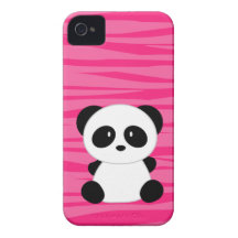 Cute Panda Zebra Print iPhone 4 Case