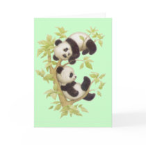 Cute Pandas Greeting Card