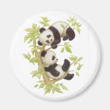 Cute Pandas Refrigerator Magnet