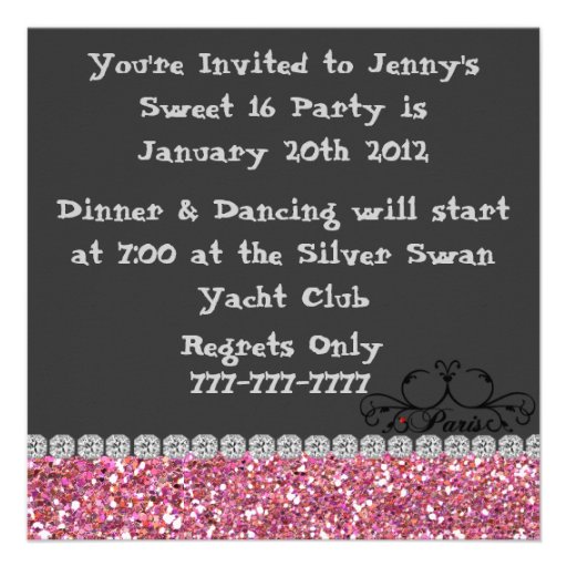 Cute Paris Multi Purpose GLAM Party Invitation