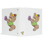 cute party bear with party favor design vinyl binder