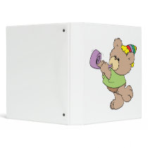 cute party bear with party favor design 3 ring binder