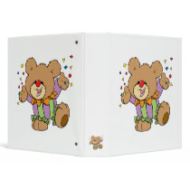 cute party clown teddy bear design binder