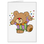 cute party clown teddy bear design cards
