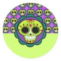 Cute Party Day of The Dead Sugar Skull Adhesive - Stickers