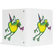 cute party frog cartoon vinyl binders