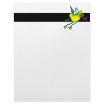 cute party frog cartoon customized letterhead