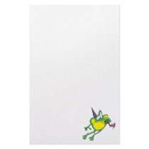 cute party frog cartoon customized stationery