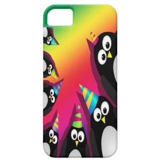 cute party penguins iphone 5 vibe cover case 2