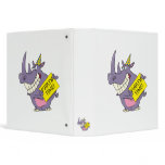 cute party time celebration rhino cartoon binder