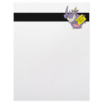 cute party time celebration rhino cartoon customized letterhead