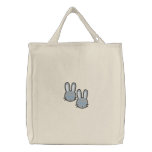 Cute Pastel Bunny Faces embroidered bags