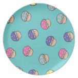 cute pastel cupcake pattern plate