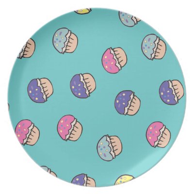 cute pastel cupcake pattern plate Fuji_plate cute pastel cupcake pattern plate Fuji_plate