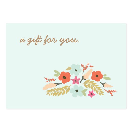 Cute Pastel Flowers Gift Certificate Business Card (front side)
