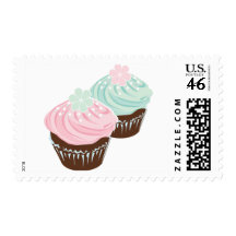 Cute Pastel Frosted Cupcakes Postage Stamp