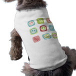 Cute pastel peace symbol pattern dog tee shirt
