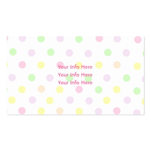 Cute Pastel Polka Dot Design Business Card Template (back side)