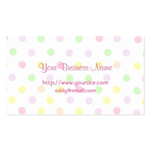 Cute Pastel Polka Dot Design Business Card Template (front side)