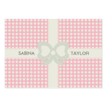 CUTE PASTEL POLKADOTS AND RIBBON business cards