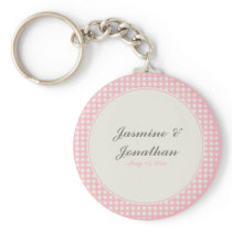 CUTE PASTEL POLKADOTS AND RIBBONS PINK keychains