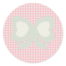 CUTE PASTEL POLKADOTS AND RIBBONS PINK stickers