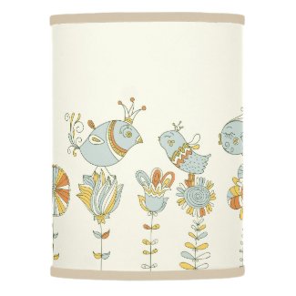 Cute Pastel Tones Birds & Flowers Illustration Lamp Shade
