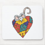 cute patchwork heart mouse mouse mat