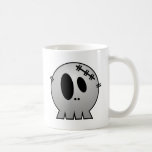 CUTE PATCHY SKULL - GREY BW COFFEE MUG