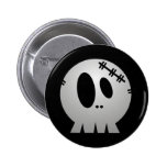 CUTE PATCHY SKULL - GREY BW PIN