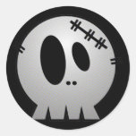CUTE PATCHY SKULL - GREY BW STICKER