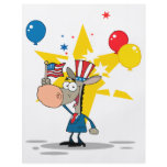 cute patriotic democratic donkey silly cartoon flyers