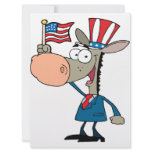 cute patriotic donkey cartoon democrat invite