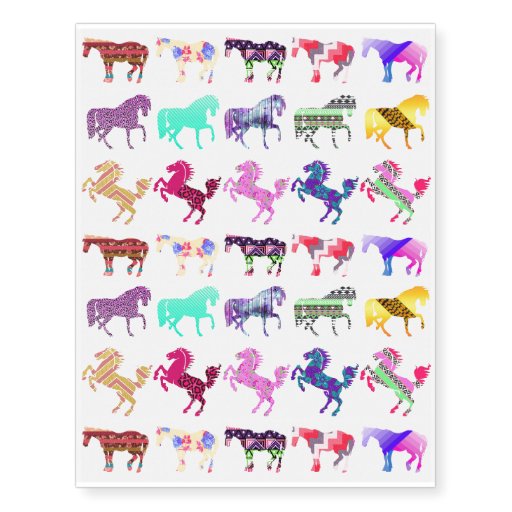 cute pattern horses temporary tattoos zazzle cute pattern horses temporary tattoos zazzle