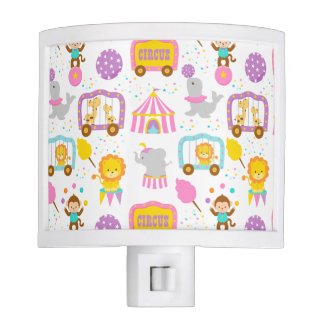 Cute Pattern Pink Circus Carnival Nursery Decor Night Lights