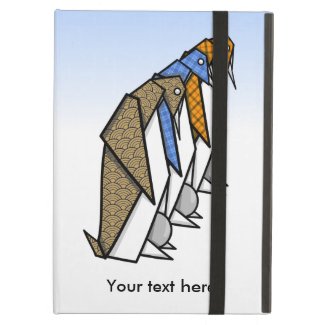 Cute Patterned Paper Penguins Cover For iPad Air