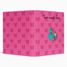 Cute peacock pink butterflies binders
