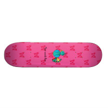 Cute peacock pink butterflies custom skateboard