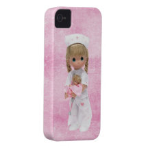 Cute Pediatric Nurse / Midwife Holding Baby iPhone 4 Case
