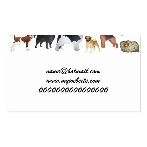 Cute Pedigree Pet Dog Wallpaper Design Business Card (back side)