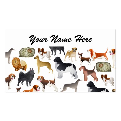 Cute Pedigree Pet Dog Wallpaper Design Business Card