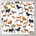 Cute Pedigree Pet Dog Wallpaper Design Posters