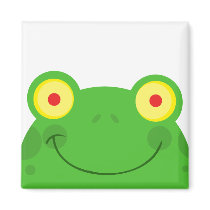 cute peeking cartoon frog froggy face magnet