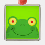 cute peeking cartoon frog froggy face christmas ornament