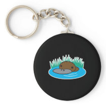 cute peeking platypus key chain