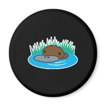 cute peeking platypus refrigerator magnet