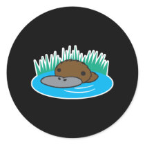 cute peeking platypus round stickers