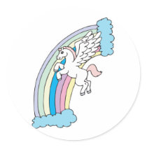 cute pegasus and rainbow design stickers by doonidesigns cute pegasus and rainbow design stickers