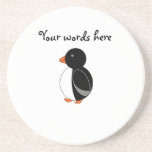 Cute penguin beverage coaster